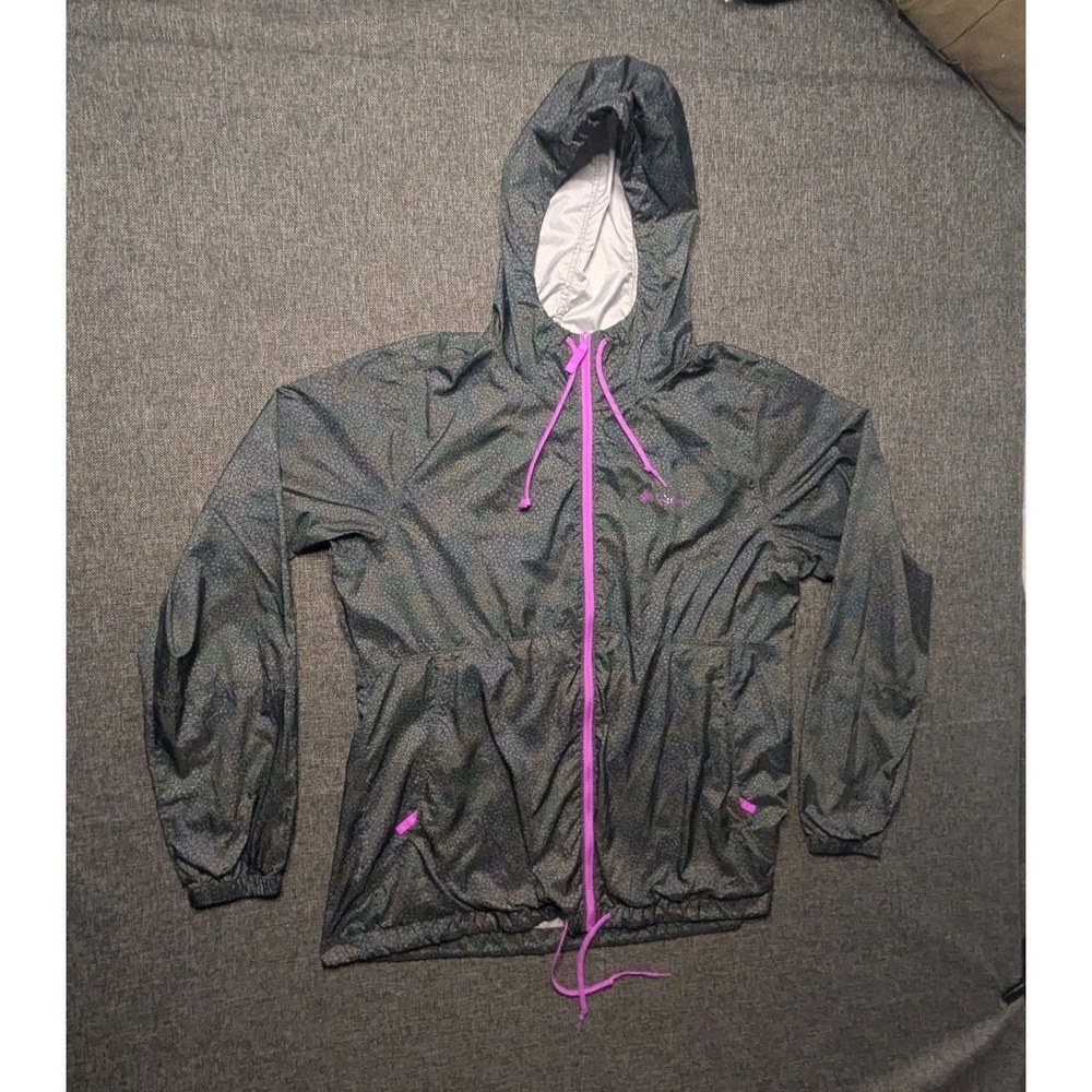 Columbia Rain Jacket Womens Lightweight Large Multicolor Full‎ Zip Outdoor Coat